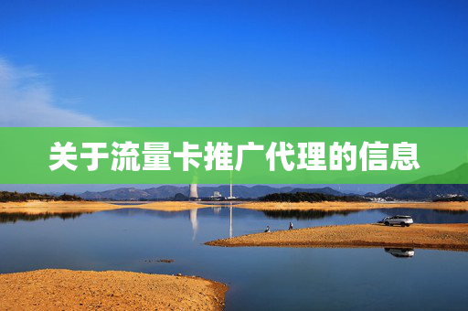 关于流量卡推广代理的信息
