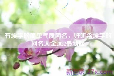 有埃字的简单气质网名，好听含埃字的网名大全2022最新版