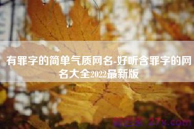 有罪字的简单气质网名-好听含罪字的网名大全2022最新版