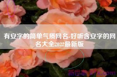 有安字的简单气质网名-好听含安字的网名大全2022最新版