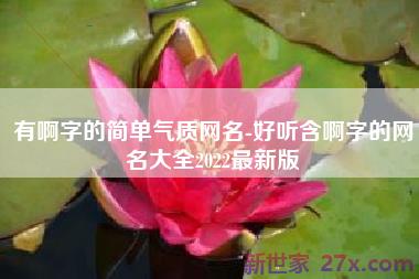 有啊字的简单气质网名-好听含啊字的网名大全2022最新版