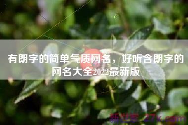 有朗字的简单气质网名，好听含朗字的网名大全2022最新版
