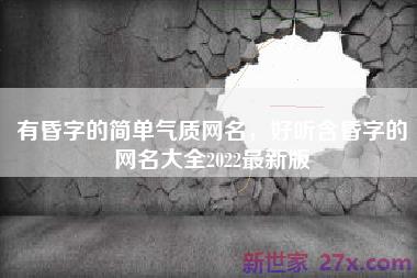 有昏字的简单气质网名，好听含昏字的网名大全2022最新版