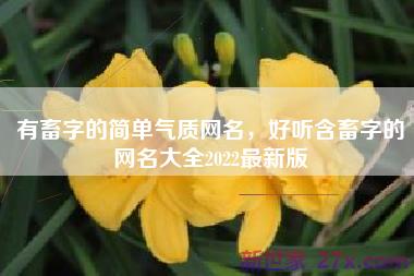 有畜字的简单气质网名，好听含畜字的网名大全2022最新版