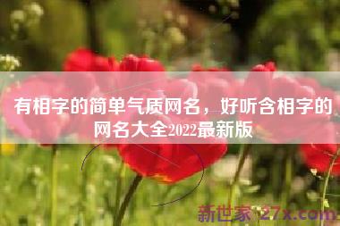 有相字的简单气质网名，好听含相字的网名大全2022最新版