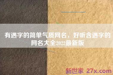 有遇字的简单气质网名，好听含遇字的网名大全2022最新版