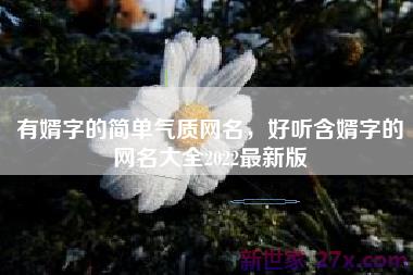 有婿字的简单气质网名，好听含婿字的网名大全2022最新版