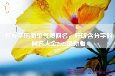 有分字的简单气质网名，好听含分字的网名大全2022最新版