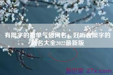 有限字的简单气质网名，好听含限字的网名大全2022最新版