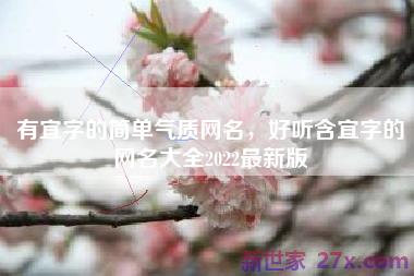 有宜字的简单气质网名，好听含宜字的网名大全2022最新版