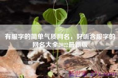 有服字的简单气质网名，好听含服字的网名大全2022最新版