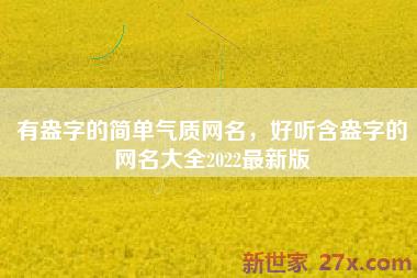 有盎字的简单气质网名，好听含盎字的网名大全2022最新版