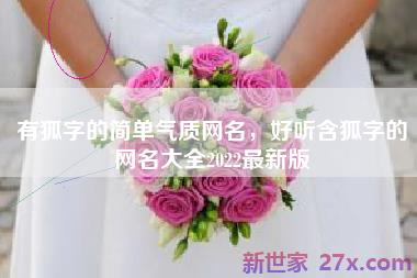有狐字的简单气质网名，好听含狐字的网名大全2022最新版