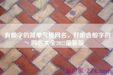 有般字的简单气质网名，好听含般字的网名大全2022最新版