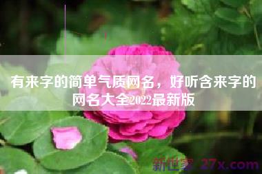有来字的简单气质网名，好听含来字的网名大全2022最新版