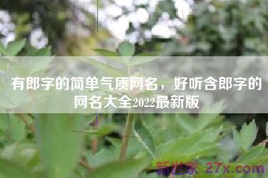 有郎字的简单气质网名，好听含郎字的网名大全2022最新版