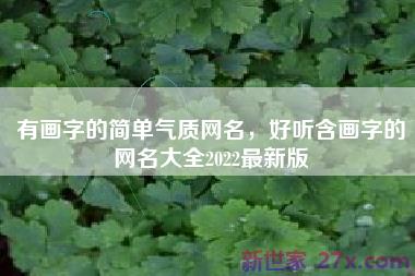 有画字的简单气质网名，好听含画字的网名大全2022最新版