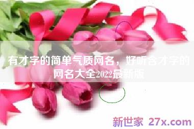 有才字的简单气质网名，好听含才字的网名大全2022最新版