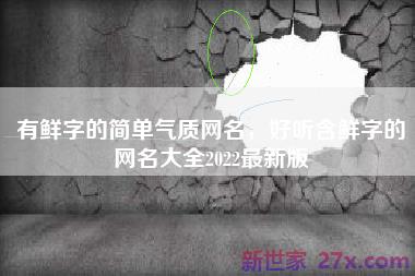 有鲜字的简单气质网名，好听含鲜字的网名大全2022最新版