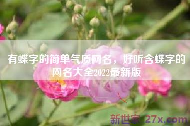 有蝶字的简单气质网名，好听含蝶字的网名大全2022最新版