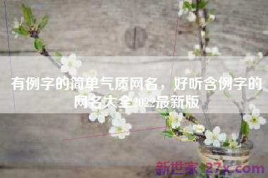 有例字的简单气质网名，好听含例字的网名大全2022最新版