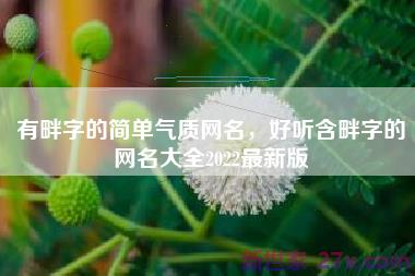 有畔字的简单气质网名，好听含畔字的网名大全2022最新版