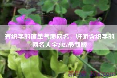 有织字的简单气质网名，好听含织字的网名大全2022最新版