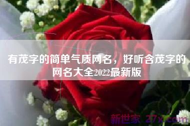 有茂字的简单气质网名，好听含茂字的网名大全2022最新版