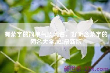 有蒙字的简单气质网名，好听含蒙字的网名大全2022最新版