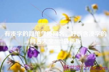 有凑字的简单气质网名，好听含凑字的网名大全2022最新版