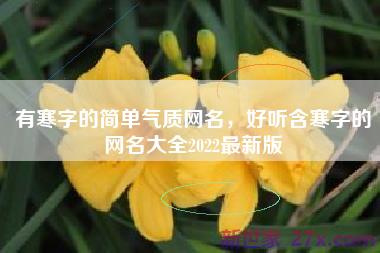 有寒字的简单气质网名，好听含寒字的网名大全2022最新版