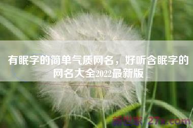 有眠字的简单气质网名，好听含眠字的网名大全2022最新版