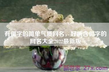 有佣字的简单气质网名，好听含佣字的网名大全2022最新版