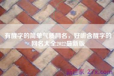 有醒字的简单气质网名，好听含醒字的网名大全2022最新版