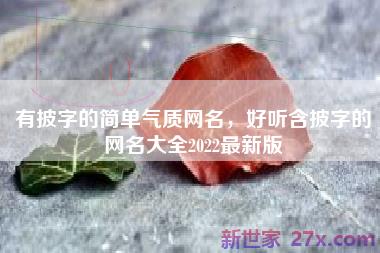 有披字的简单气质网名，好听含披字的网名大全2022最新版