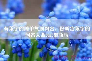 有莱字的简单气质网名，好听含莱字的网名大全2022最新版