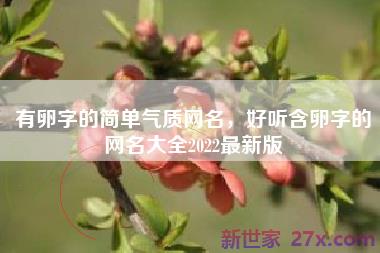 有卵字的简单气质网名，好听含卵字的网名大全2022最新版