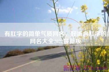 有肛字的简单气质网名，好听含肛字的网名大全2022最新版