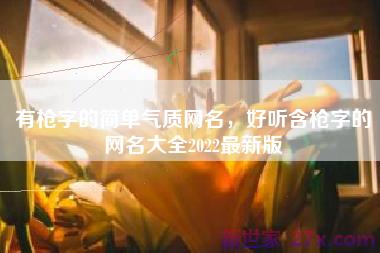 有枪字的简单气质网名，好听含枪字的网名大全2022最新版
