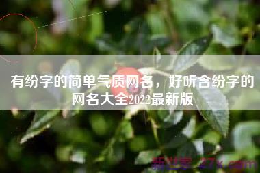 有纷字的简单气质网名，好听含纷字的网名大全2022最新版