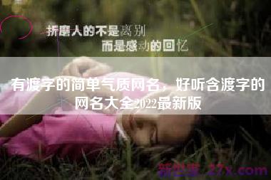有渡字的简单气质网名，好听含渡字的网名大全2022最新版