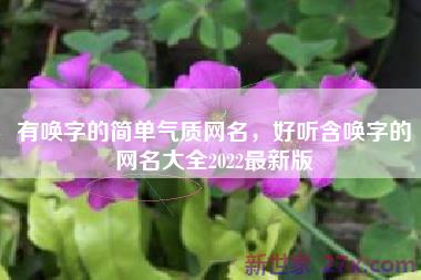有唤字的简单气质网名，好听含唤字的网名大全2022最新版