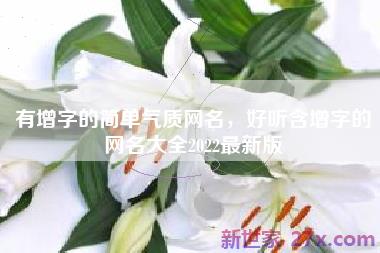 有增字的简单气质网名，好听含增字的网名大全2022最新版