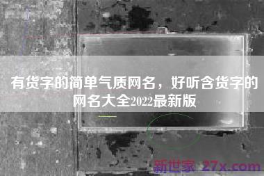 有货字的简单气质网名，好听含货字的网名大全2022最新版
