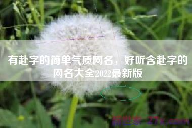 有赴字的简单气质网名，好听含赴字的网名大全2022最新版