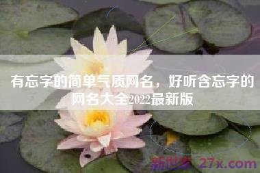 有忘字的简单气质网名，好听含忘字的网名大全2022最新版