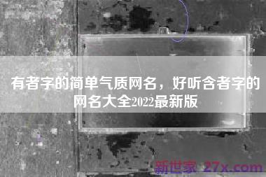 有者字的简单气质网名，好听含者字的网名大全2022最新版