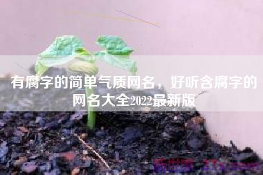 有腐字的简单气质网名，好听含腐字的网名大全2022最新版