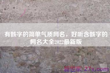 有骸字的简单气质网名，好听含骸字的网名大全2022最新版