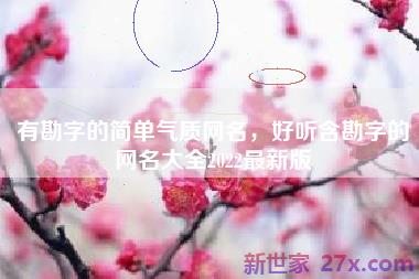 有勘字的简单气质网名，好听含勘字的网名大全2022最新版